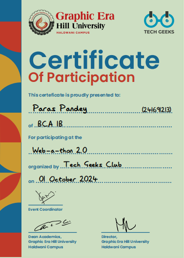 Web-a-thon Certificate